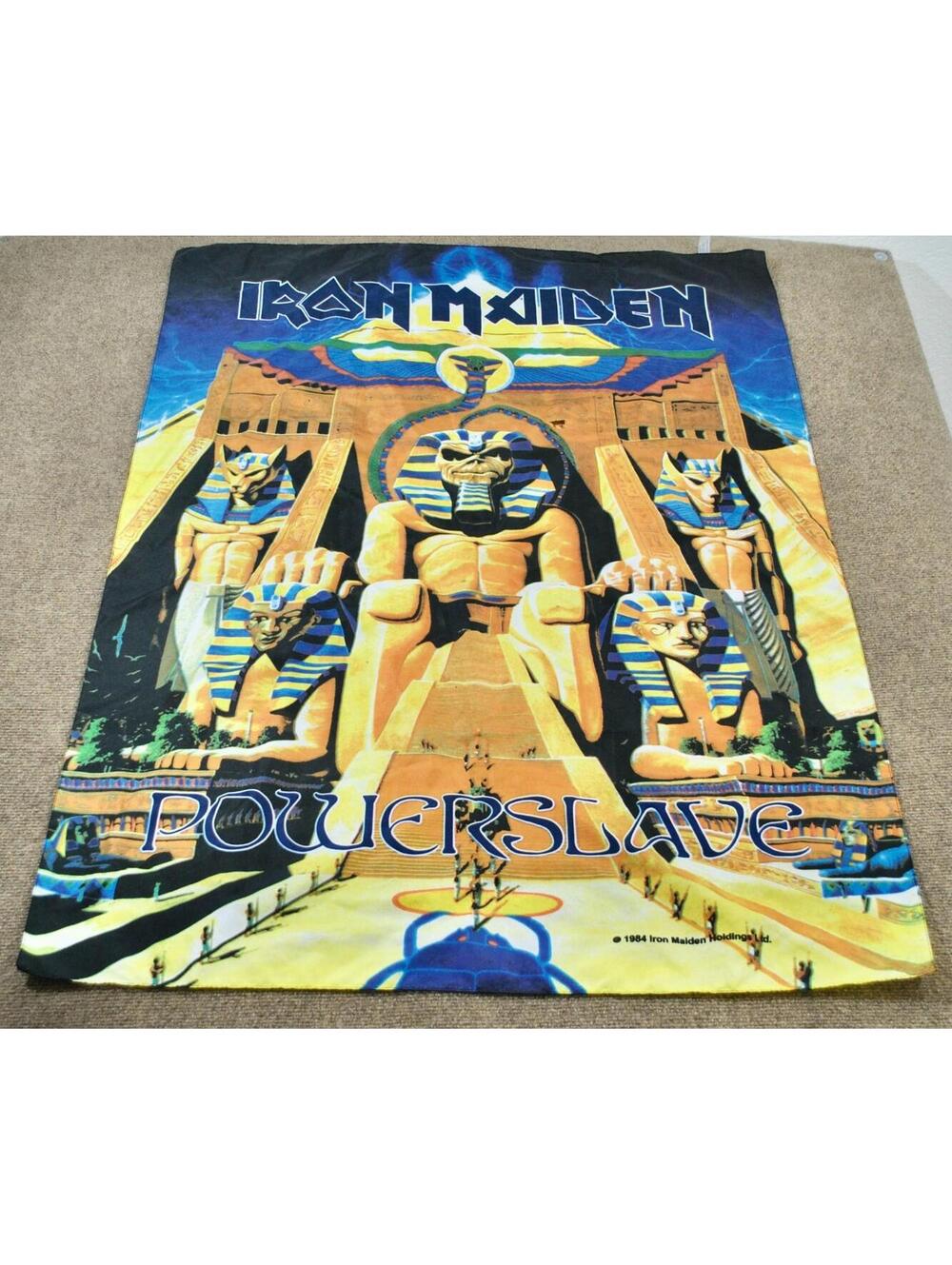 Vintage Iron Maiden 1984 Powerslave Band Egypt Banner Flag Sign 80s